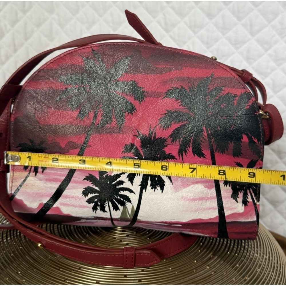 Rare Artisan Sophia Visconti Leather Bag Boho Luxe Hand-Painted Wearable Art - Picture 13 of 16